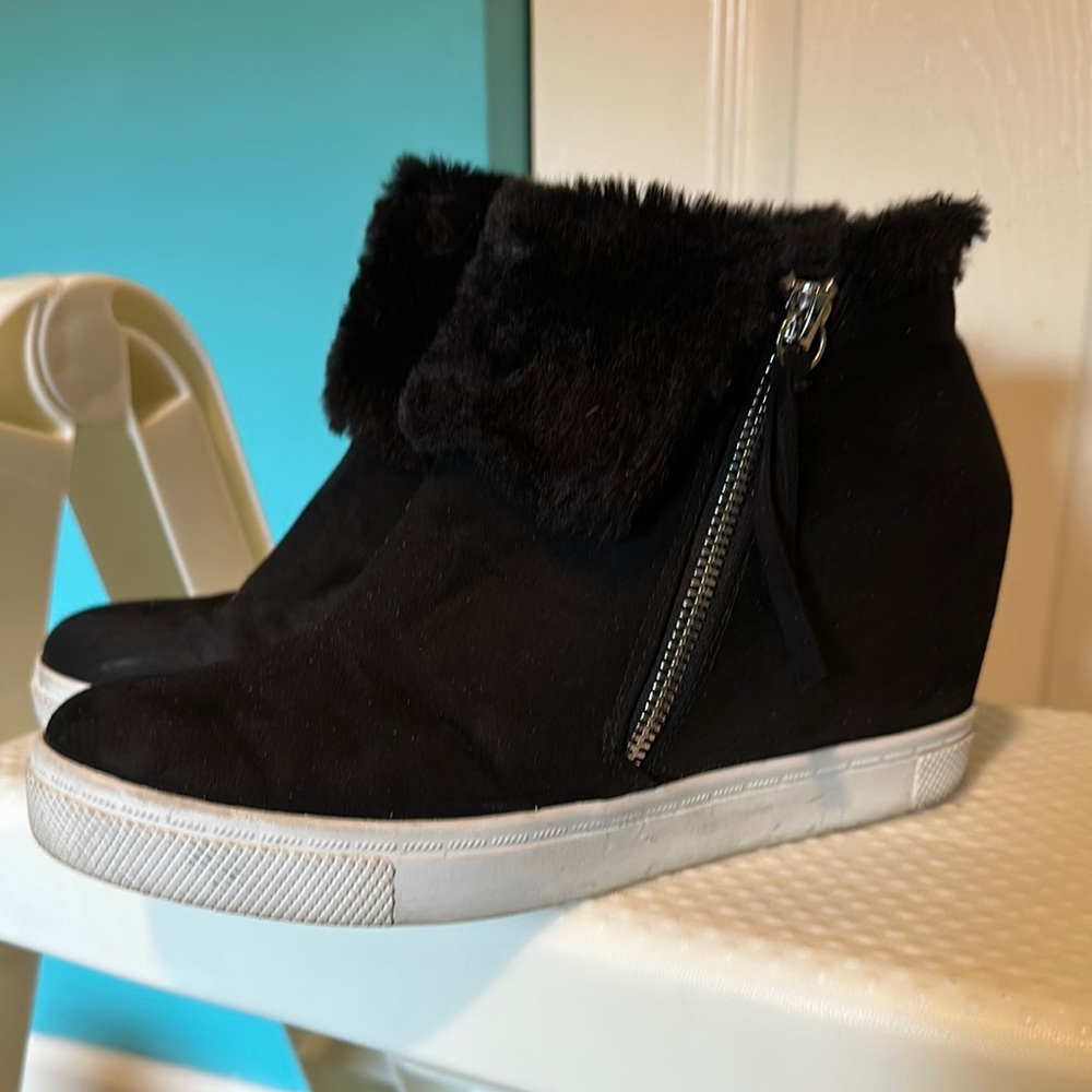 Women's‎ Black Wedge Ankle Boots